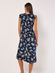 Apricot Blue Ditsy Floral Print Midi Dress - Image 2 of 4
