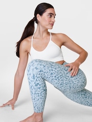 Sweaty Betty Blue Snow Leopard Print 7/8 Length Super Soft Yoga Leggings - Image 3 of 8