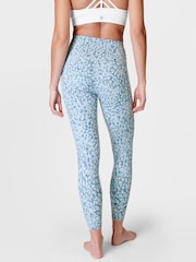Sweaty Betty Blue Snow Leopard Print 7/8 Length Super Soft Yoga Leggings - Image 4 of 8