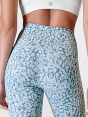 Sweaty Betty Blue Snow Leopard Print 7/8 Length Super Soft Yoga Leggings - Image 7 of 8