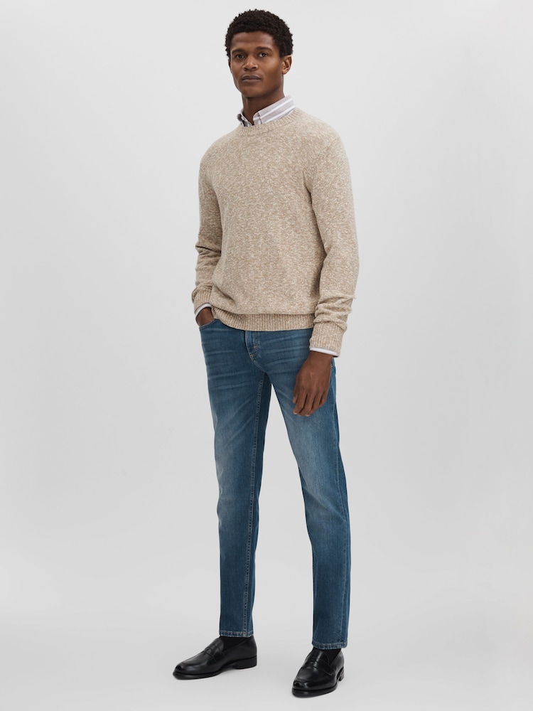 Oscar Jacobson Marled Cotton Blend Jumper - Image 1 of 5