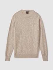Oscar Jacobson Marled Cotton Blend Jumper - Image 2 of 5