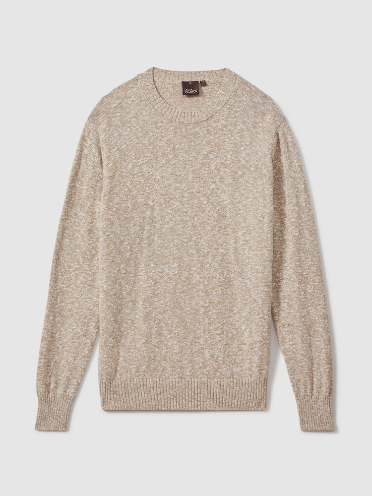 Oscar Jacobson Marled Cotton Blend Jumper - Image 2 of 5