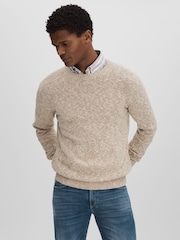 Oscar Jacobson Marled Cotton Blend Jumper - Image 3 of 5