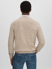 Oscar Jacobson Marled Cotton Blend Jumper - Image 4 of 5
