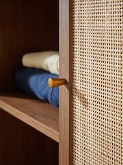 MADE.COM Dark Oak Effect Pavia Rattan Triple Wardrobe - Image 2 of 5