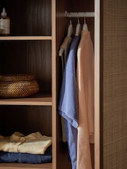 MADE.COM Dark Oak Effect Pavia Rattan Triple Wardrobe - Image 3 of 5