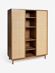 MADE.COM Dark Oak Effect Pavia Rattan Triple Wardrobe - Image 4 of 5