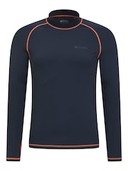 Mountain Warehouse Navy Blue Mens Long Sleeve Rash Vest - Image 1 of 5