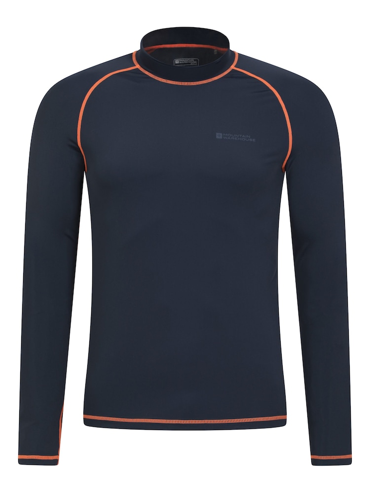 Mountain Warehouse Navy Blue Mens Long Sleeve Rash Vest - Image 1 of 5