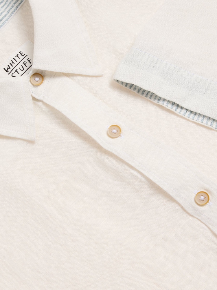 White Stuff White Pembroke 100% Linen Shirt - Image 7 of 7