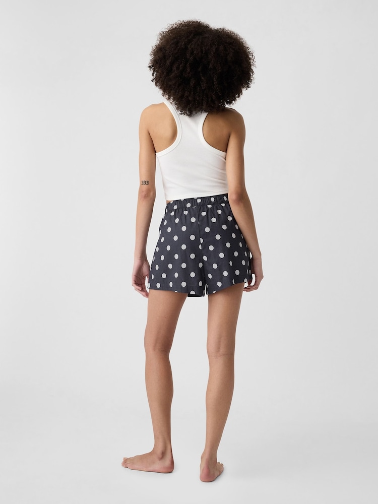 Gap Black Polka Dot Cotton Poplin Print Pyjama Shorts - Image 2 of 4 Gap Black Polka Dot Cotton Poplin Print Pyjama Shorts - Image 2 of 4