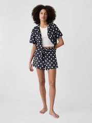 Gap Black Polka Dot Cotton Poplin Print Pyjama Shorts - Image 3 of 4