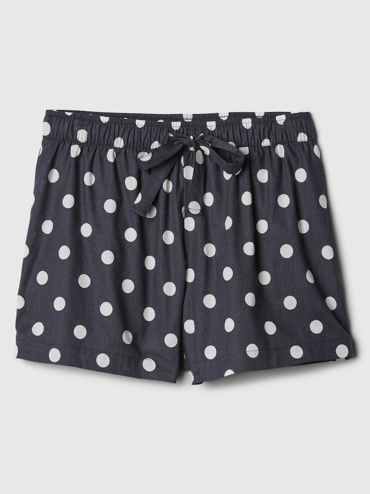 Gap Black Polka Dot Cotton Poplin Print Pyjama Shorts - Image 4 of 4 Gap Black Polka Dot Cotton Poplin Print Pyjama Shorts - Image 4 of 4