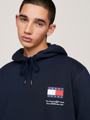 Tommy Jeans Blue Regular Essential Hoodie - Image 4 of 9