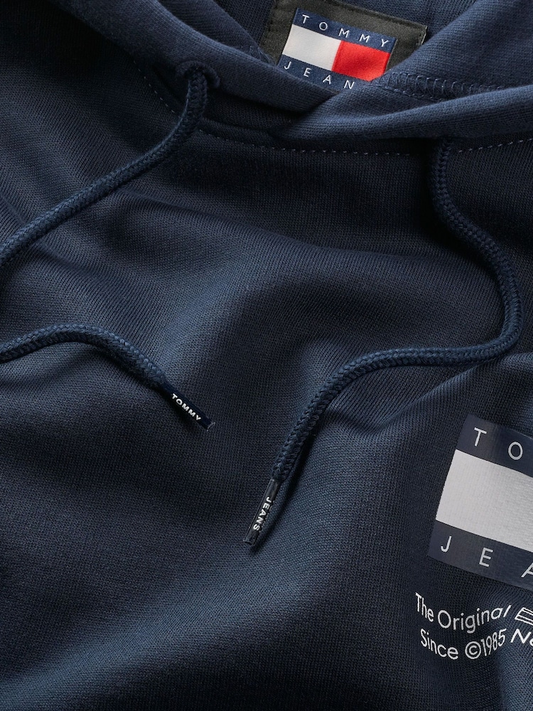 Tommy Jeans Blue Regular Essential Hoodie - Image 9 of 9