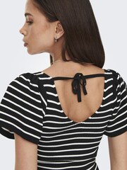 ONLY Black Tie Back Flutter Sleeve Top - Image 5 of 7