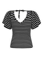 ONLY Black Tie Back Flutter Sleeve Top - Image 7 of 7