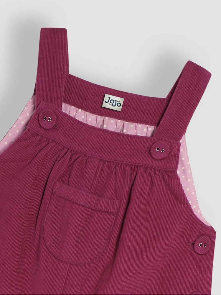 JoJo Maman Bébé Raspberry Pink Cord Dungarees - Image 3 of 3