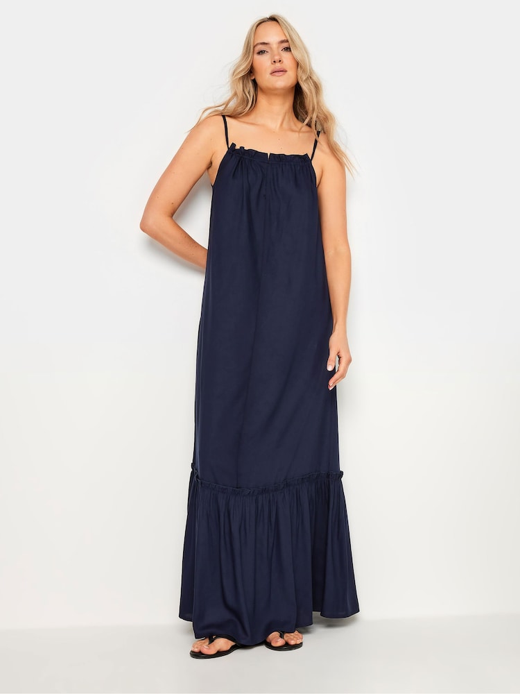 Azul - Vestido largo con cuello halter fruncido de Long Tall Sally - Imagen 1 de 5 Azul - Vestido largo con cuello halter fruncido de Long Tall Sally - Imagen 1 de 5
