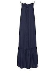 Long Tall Sally Blue Maxi Halter Ruched Neck Dress - Image 5 of 5
