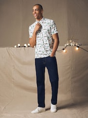 White Ski Christmas Print Polo Shirt - Image 2 of 7