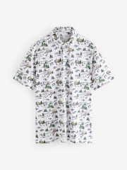 White Ski Christmas Print Polo Shirt - Image 6 of 7