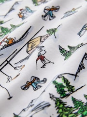 White Ski Christmas Print Polo Shirt - Image 7 of 7