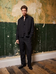 Black EDIT Metallic Pinstripe Harrington Jacket - Image 2 of 5