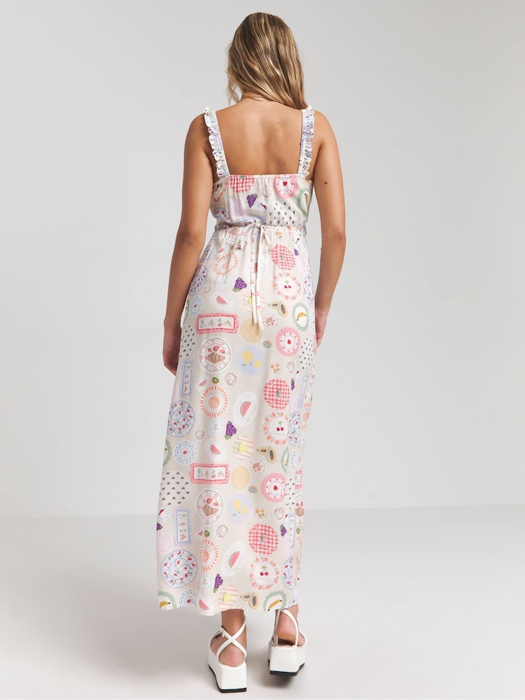 Simply Be Pink Tie Front Midi Dress With Linen - Image 2 of 4