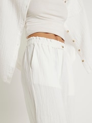 River Island White Linen Feel Trousers - Image 5 of 6