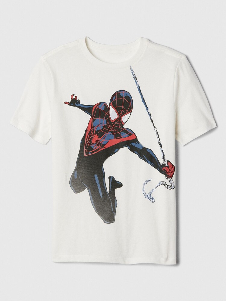 Gap White Marvel Spider-Man Graphic Short Sleeve Crew Neck T-Shirt (4-13yrs) - Image 1 of 2 Gap White Marvel Spider-Man Graphic Short Sleeve Crew Neck T-Shirt (4-13yrs) - Image 1 of 2