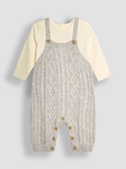 JoJo Maman Bébé Zopfmuster-Latzhose und Oberteil für Babys - Bild 1 von 6