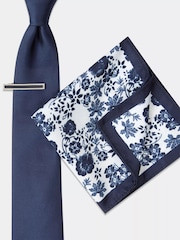 MOSS Blue Floral Tie - Image 1 of 3