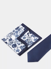 MOSS Blue Floral Tie - Image 2 of 3