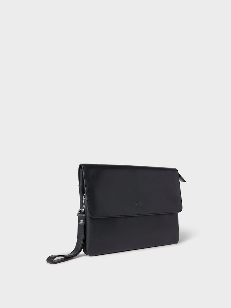 Czarny - Osprey London The Saddle Leather Travel Purse - Image 3 of 6