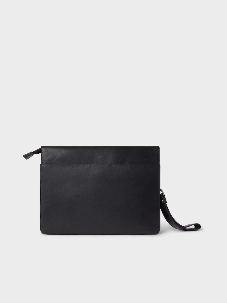 Czarny - Osprey London The Saddle Leather Travel Purse - Image 5 of 6