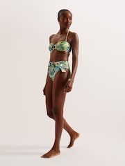 Ted Baker Green Chayrl Printed High Waisted Bikini Pants - Image 2 of 5