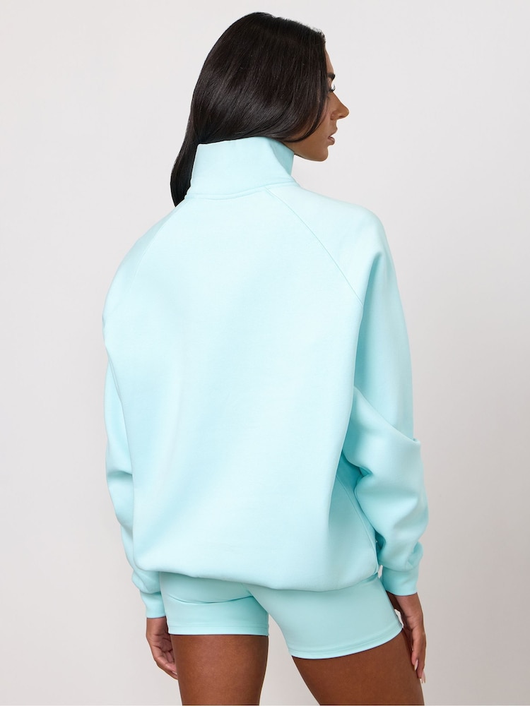 Gym King Blue 365 Raglan Sleeve Funnel Jumper - Image 4 of 4