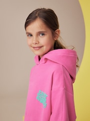 Pink/Green Printed Longline Hoodie (3-16yrs) - Image 3 of 7