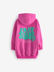 Pink/Green Printed Longline Hoodie (3-16yrs) - Image 5 of 7