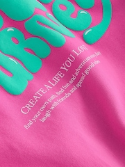 Pink/Green Printed Longline Hoodie (3-16yrs) - Image 7 of 7