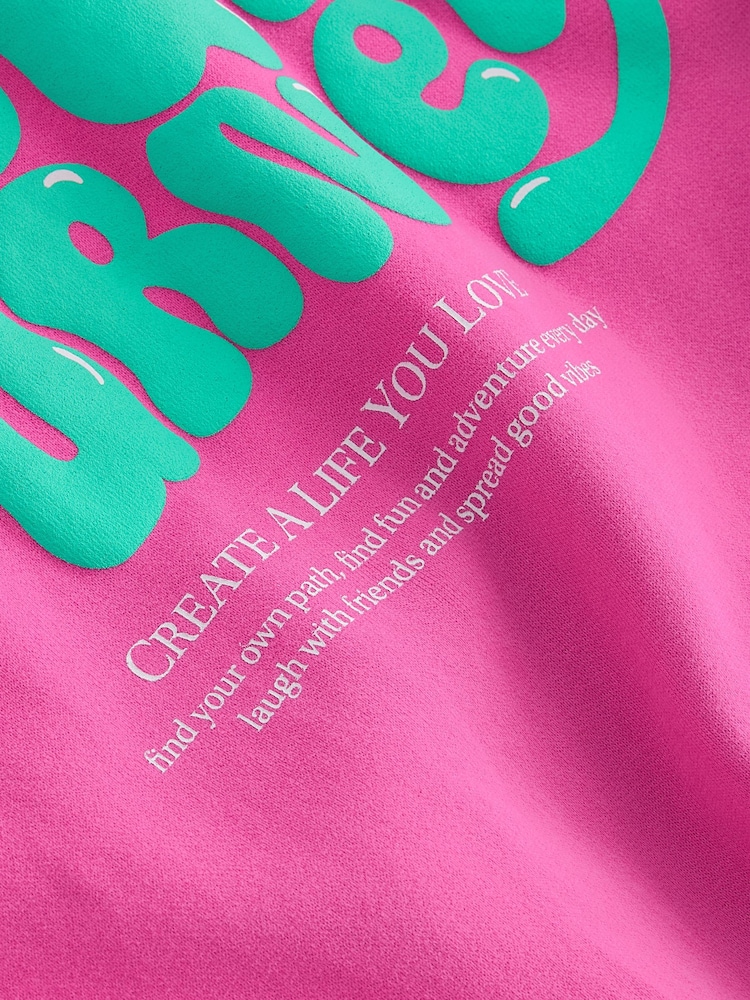 Pink/Green Printed Longline Hoodie (3-16yrs) - Image 7 of 7