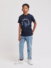 U.S. Polo Assn. Blue Boys Chest Graphic 100% Cotton T-Shirt - Image 3 of 8