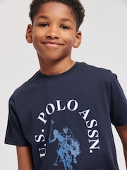U.S. Polo Assn. Blue Boys Chest Graphic 100% Cotton T-Shirt - Image 5 of 8
