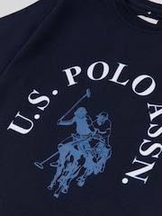 U.S. Polo Assn. Blue Boys Chest Graphic 100% Cotton T-Shirt - Image 8 of 8