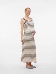 Mamalicious White Stripe Maxi Dress - Image 1 of 6