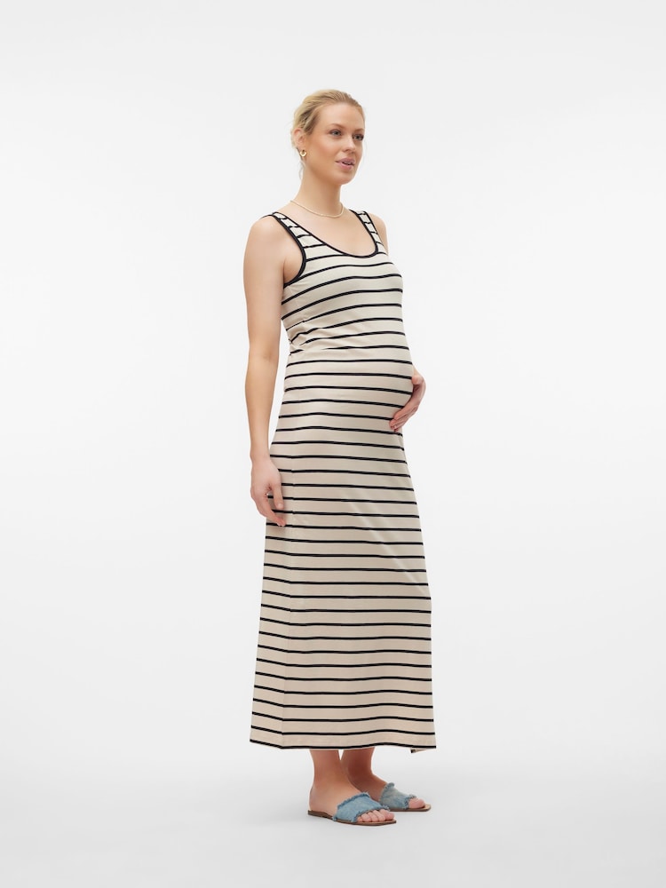 Mamalicious White Stripe Maxi Dress - Image 1 of 6