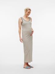 Mamalicious White Stripe Maxi Dress - Image 2 of 6