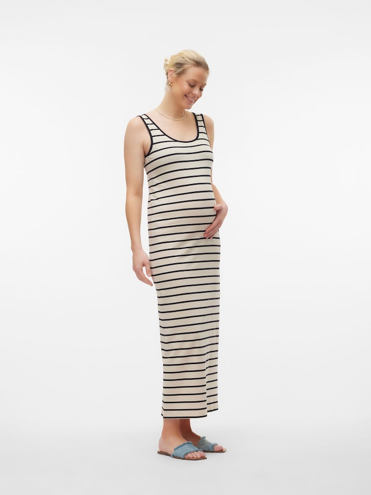 Mamalicious White Stripe Maxi Dress - Image 2 of 6